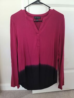 Investments Magenta Black Long Sleeve Top